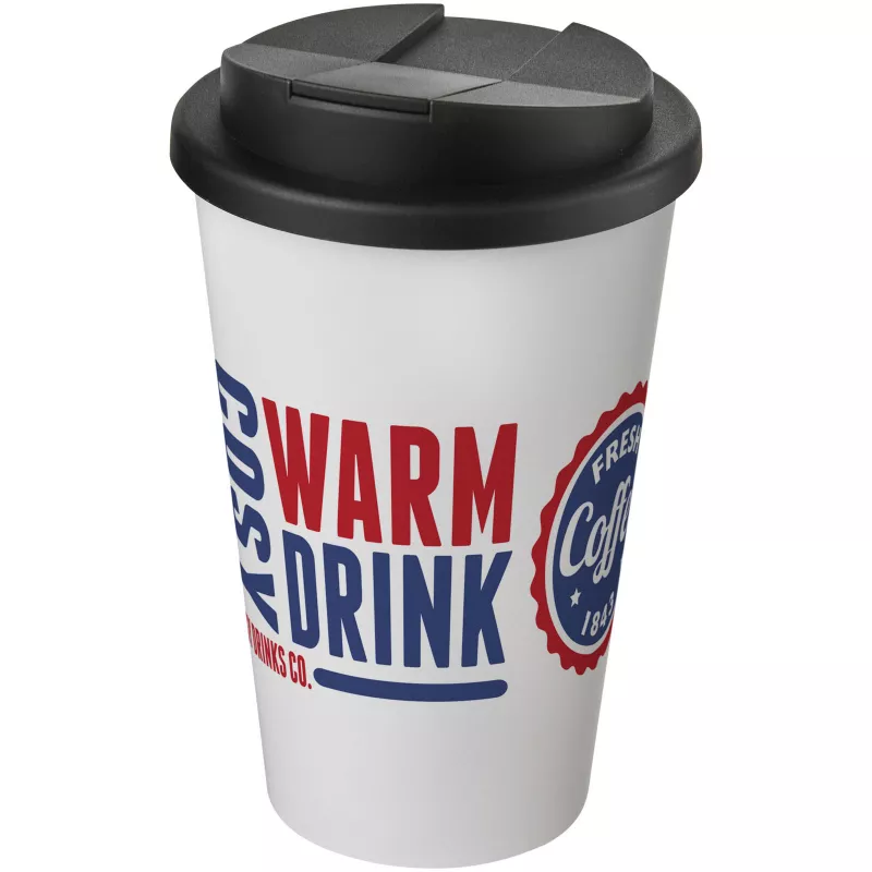 Americano® 350 ml tumbler with spill-proof lid - Biały-Czarny (21069500)
