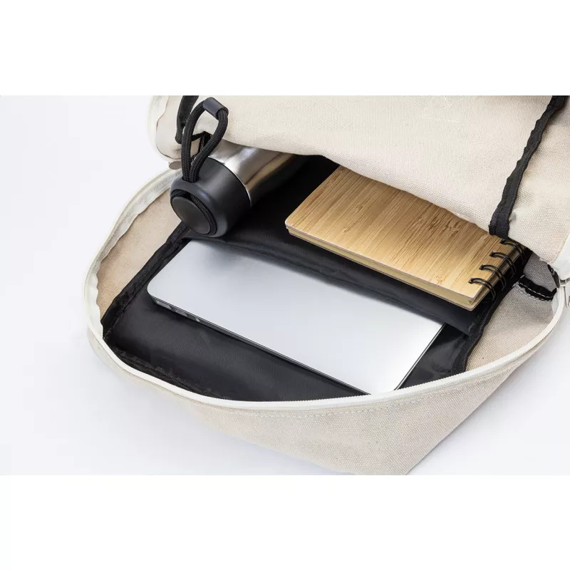 Rekan Back plecak z recyklingowanego płótna - naturalny-a (AP800613-00)