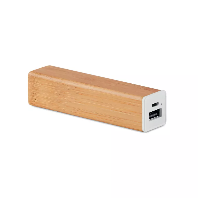 Powerbank w bambusowej obudowie 2200 mAh POWERBAM - Drewna (MO9673-40)