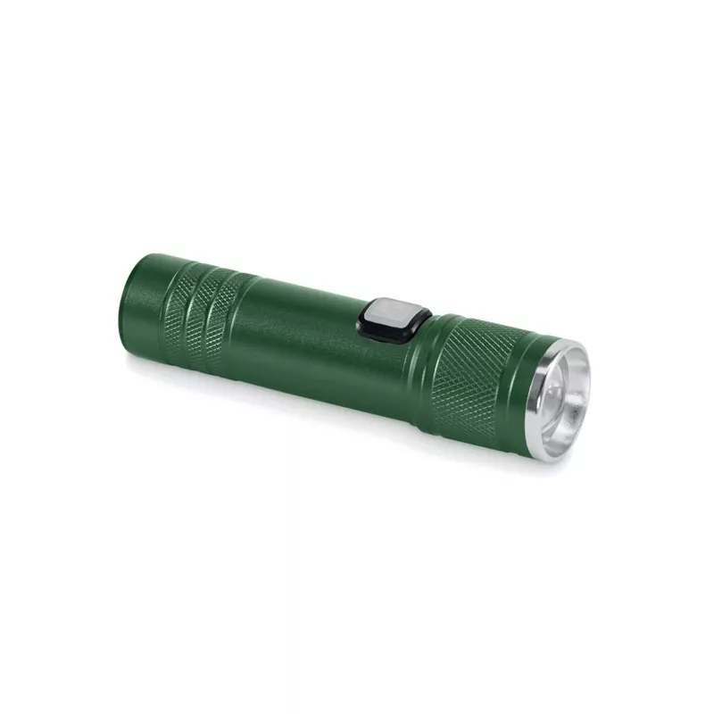 Latarka COB z aluminium z recyklingu FLASHRA - Ciemnozielony (MO2724-60)