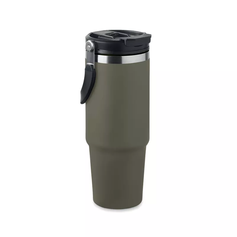 Kubek termiczny ze słomką ze stali 850 ml SUMA HAND - Ciemnozielony (MO2561-60)
