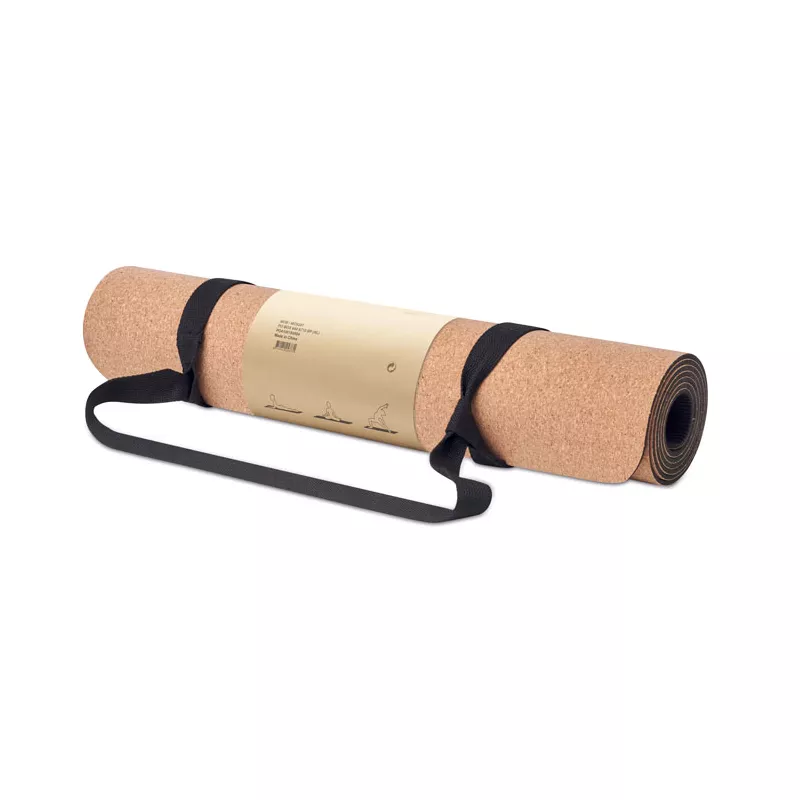 Mata do jogi korkowa z TPE SAVASANA - Bezowy (MO6267-13)