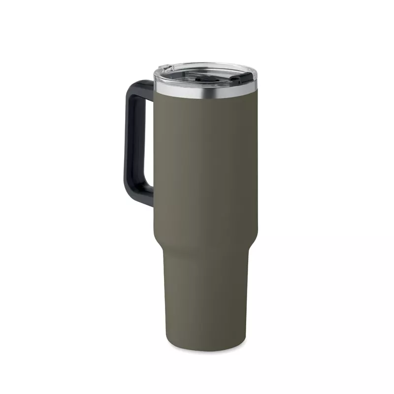 Kubek termiczny stalowy ze słomką 1200 ml SUMA - Ciemnozielony (MO2327-60)