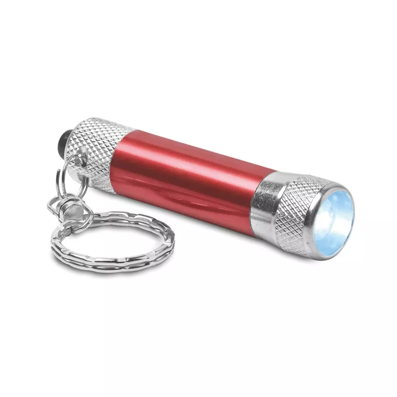 Brelok latarka LED aluminiowy ARIZO - Czerwony (MO8622-05)