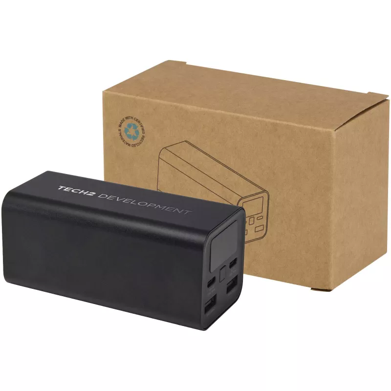Acamar powerbank do laptopa o pojemności 20 000 mAh i mocy 70 W z aluminium z recyklingu - Czarny (12444090)