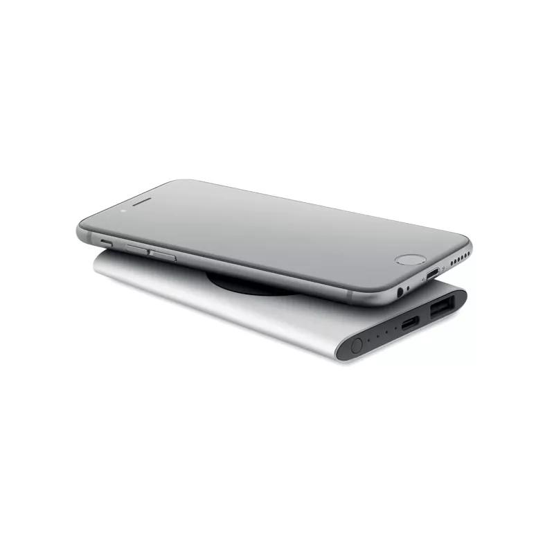 Powerbank indukcyjny 15W 5000 mAh POWERPLUS - Srebrny Mat (MO2375-16)