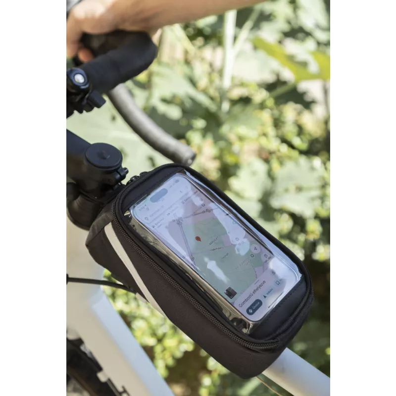 Velofon Torba na telefon komórkowy do roweru RPET - czarny (AP800048-10)