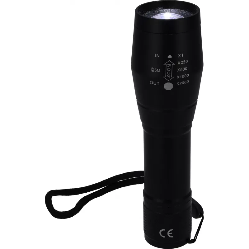 Latarka LED aluminiowa DAVID - czarny (8118503)