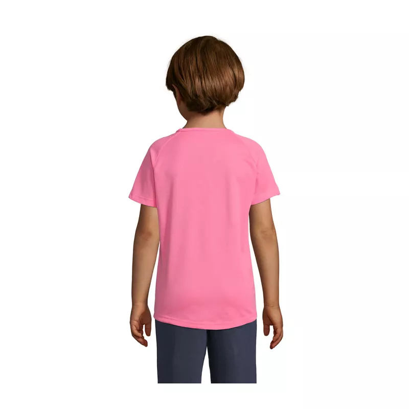 Koszulka sportowa dziecięca 140 g/m² Sol's SPORTY KIDS - Neonowy Róż 2 (S01166-NP)