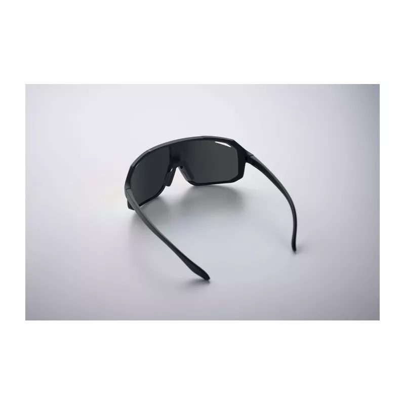 Okulary sportowe z lustrzanymi soczewkami UV400 FLASH - Czarny (MO2816-03)