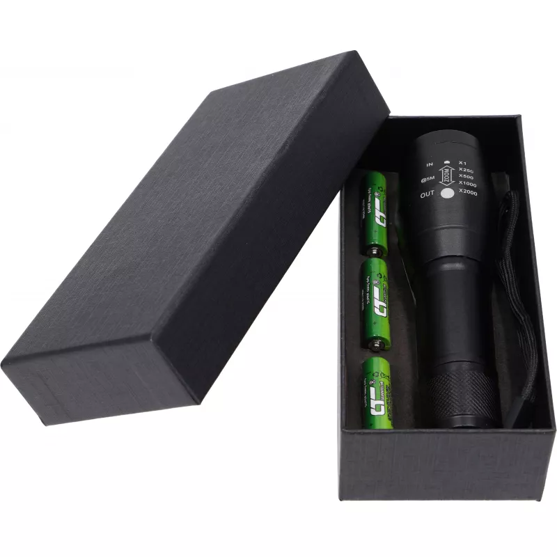 Latarka LED aluminiowa DAVID - czarny (8118503)