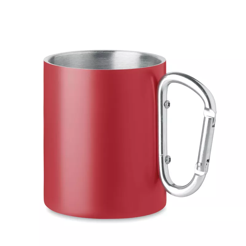 Kubek stalowy z karabińczykiem 300 ml TRUMBA - Czerwony (MO6873-05)