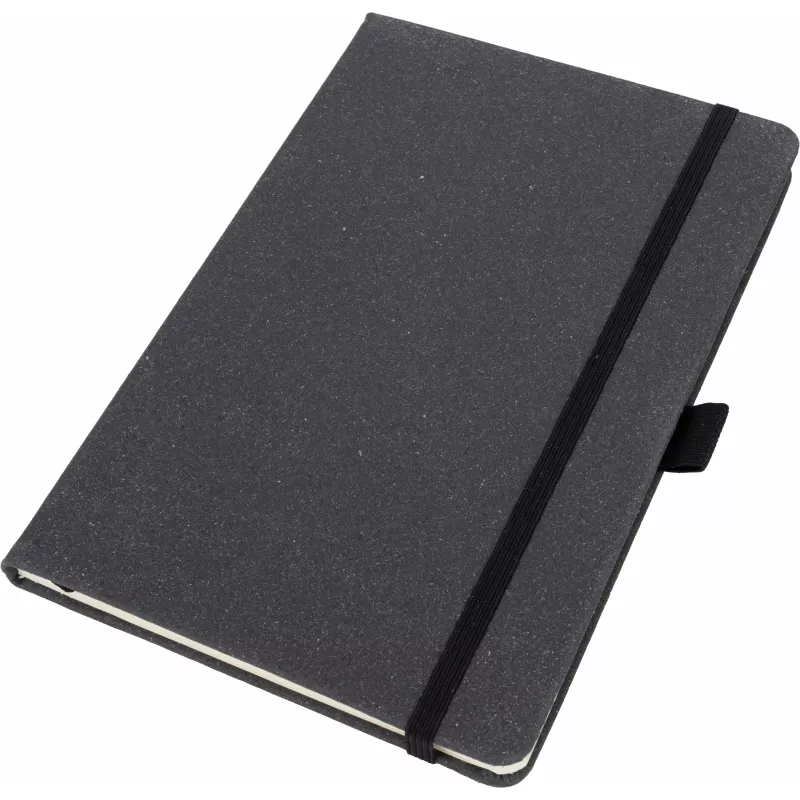 Notatnik A5 w linie ze skóry z recyklingu TRACY - czarny (2274603)