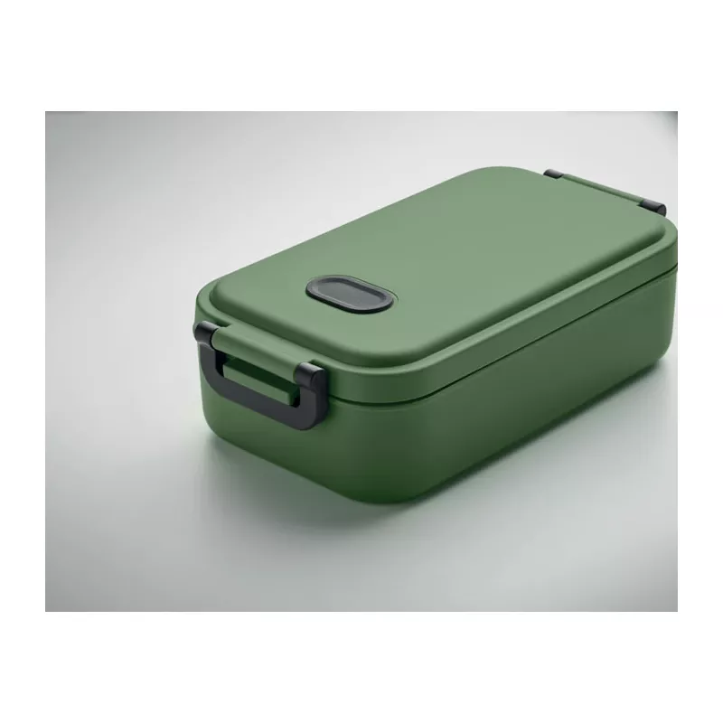 Lunchbox z PP z zaworem i klamrami 800 ml INDUS - Ciemnozielony (MO6855-60)
