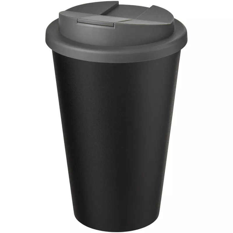 Kubek Americano® Eco z recyklingu o pojemności 350 ml z pokrywą odporną na zalanie - Czarny-Szary (21042582)