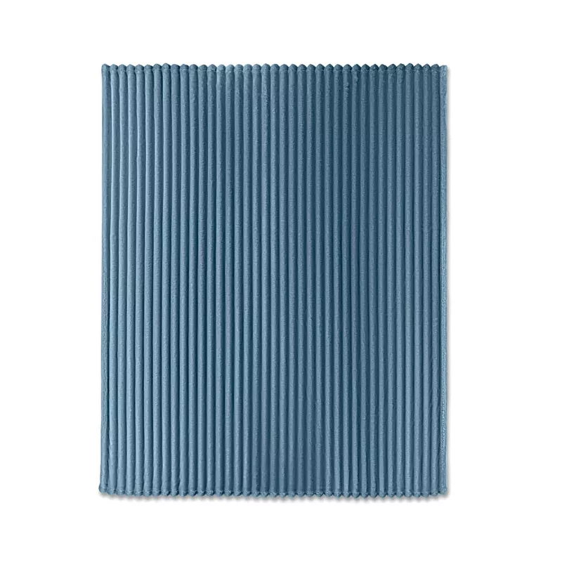 Koc polarowy RPET w paski 130x170 cm 450 g/m² NIEVE - Petrol (MO3184-20)