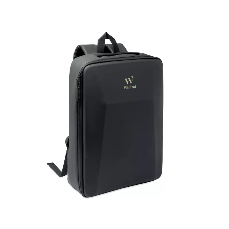 Plecak na laptop 15" RPET z twardym frontem 15 l NOVIX - Czarny (MO3186-03)