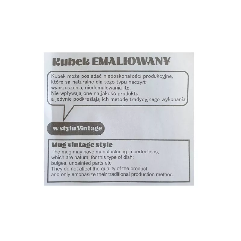 Kubek emaliowany Oldie 500 ml - biały (R08230.06.O)