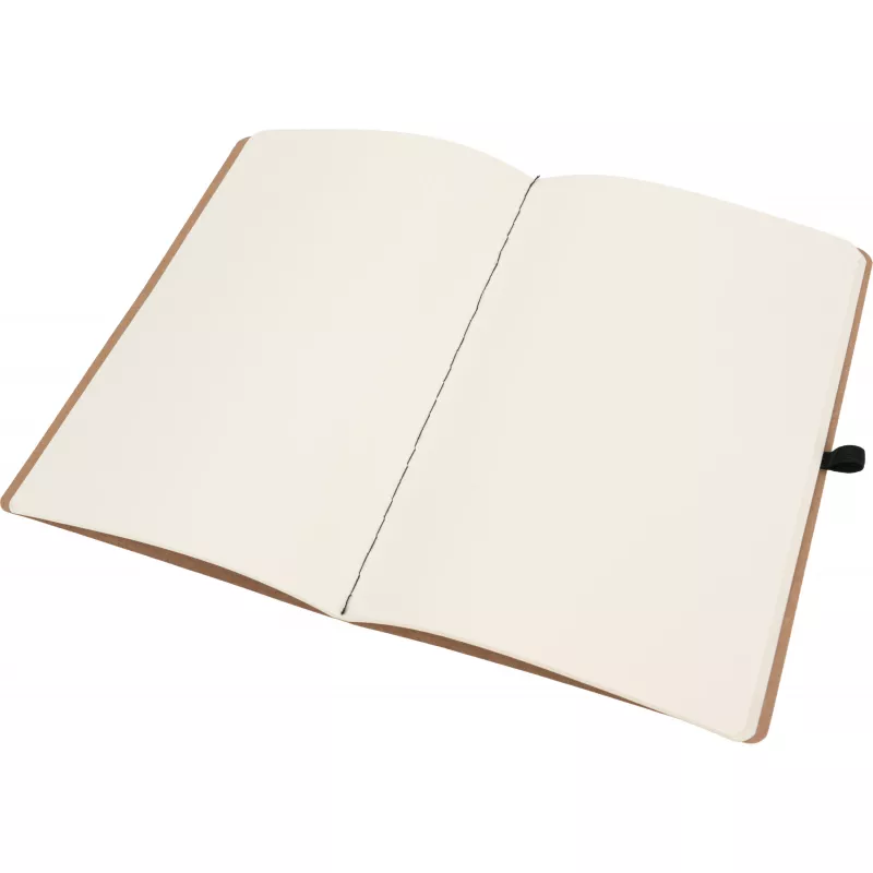 Notatnik A5 z czystymi stronami i długopisem z materiałów z recyklingu CHLOE - czarny (2377603)