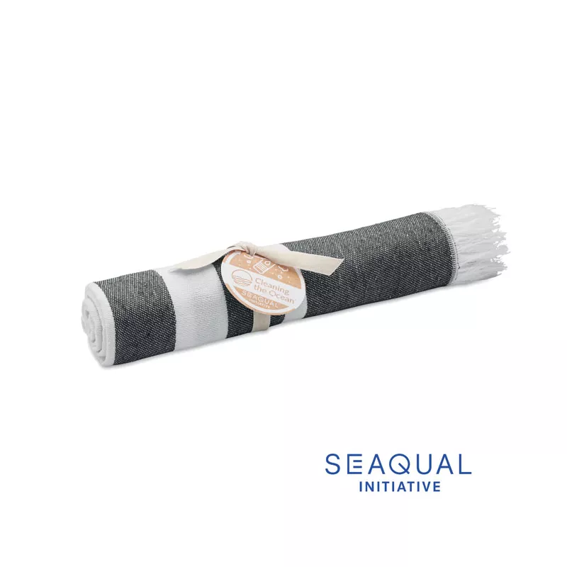 Ręcznik hammam SEAQUAL® 100x170 cm 300 g/m² WAVE - Szary (MO2058-07)