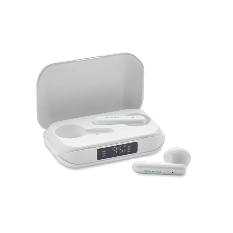 Słuchawki douszne TWS Bluetooth 5.3 z LCD QUAVER - Bialy (MO6946-06)