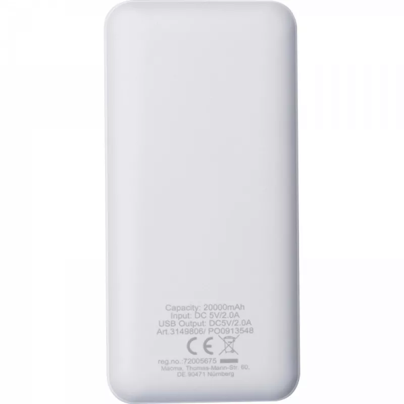 Power bank 20000 mAh FERDINANDO - biały (3149806)