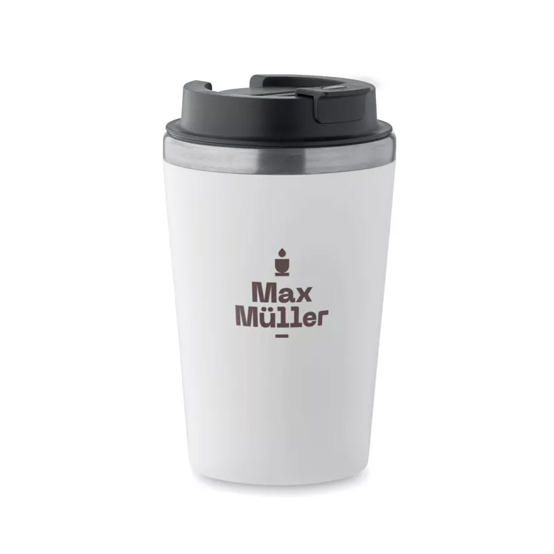 Kubek dwuścienny z powłoką ceramiczną 350 ml BLERM - Bialy (MO2572-06)