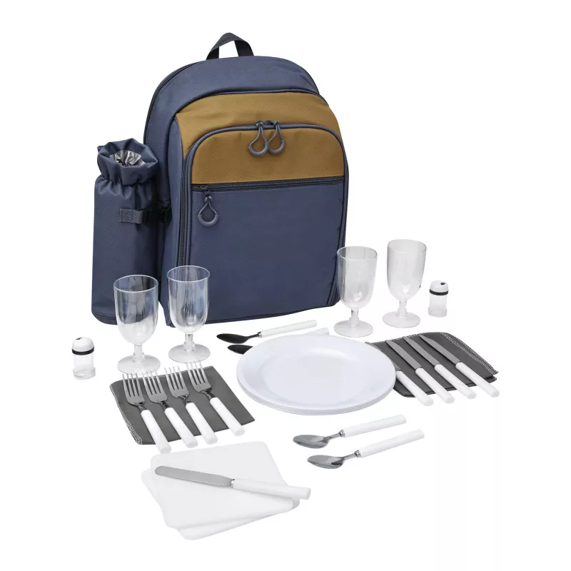Plecak piknikowy SMART TRIP dla 4 osób - brązowy, niebieski (56-0604086)