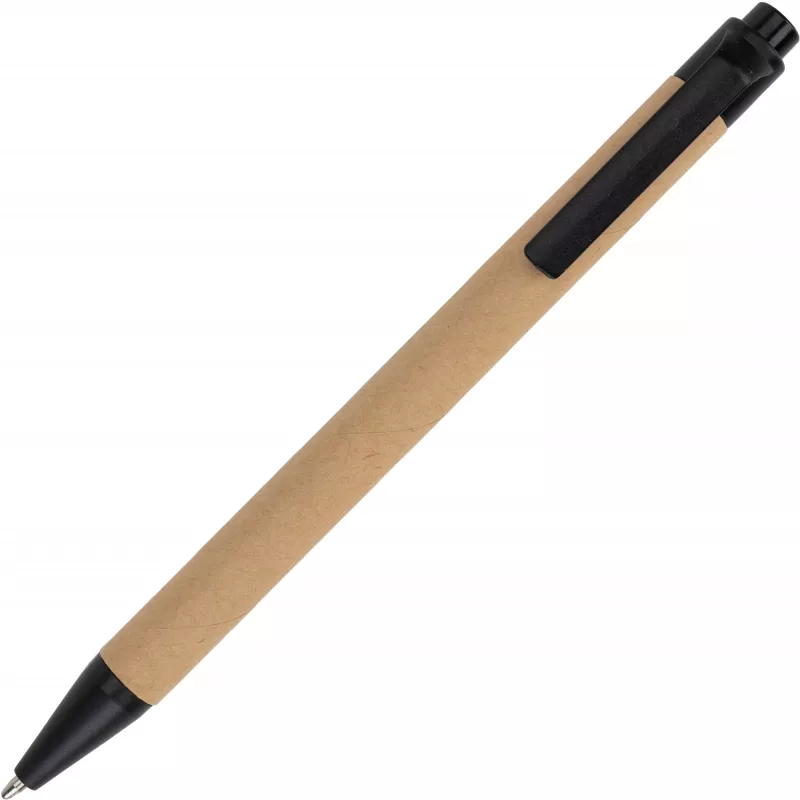 Notatnik A5 z czystymi stronami i długopisem z materiałów z recyklingu CHLOE - czarny (2377603)