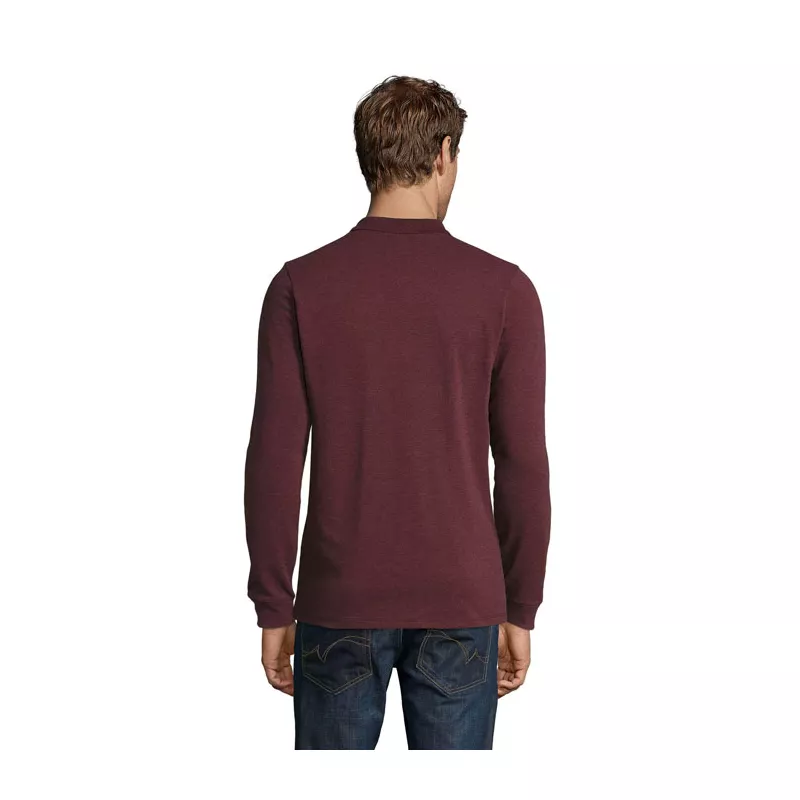 Polo męskie 180 g/m² Sol's PERFECT LSL MEN - Melanż Czerwonobrunatny (S02087-HX)