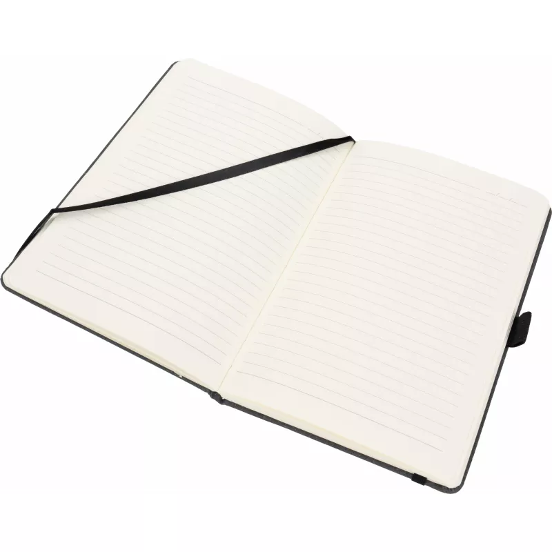 Notatnik A5 w linie ze skóry z recyklingu TRACY - czarny (2274603)