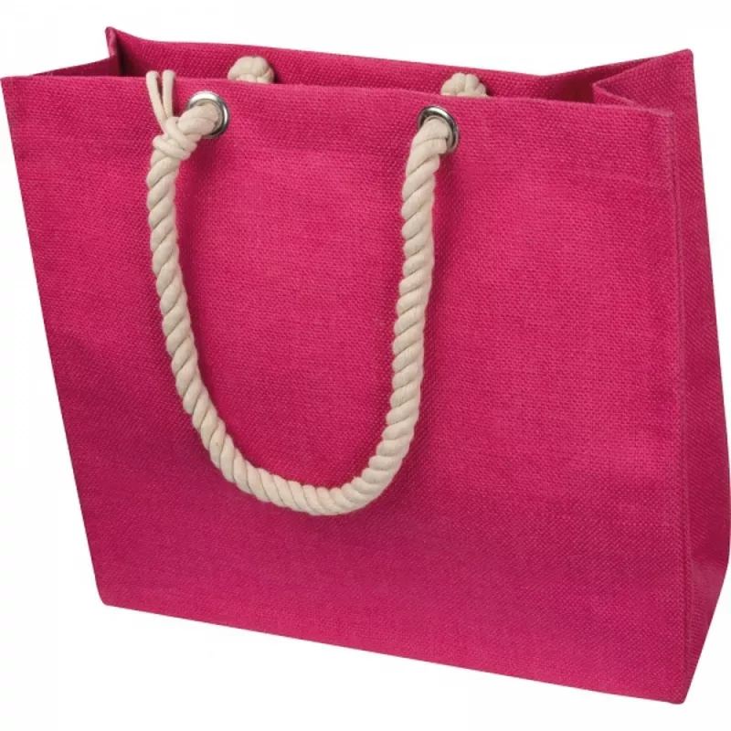 Torba z juty z portfelem MILDRED - różowy (6086511)