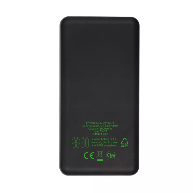 Power bank 8000 mAh RPET | Edgar - szary (V8296-19)