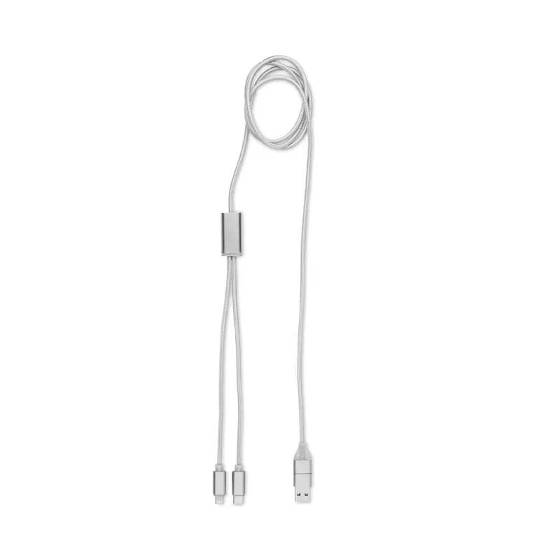 Kabel do ładowania aluminiowy 2w1 120 cm CABLONG - Srebrny (MO2081-14)