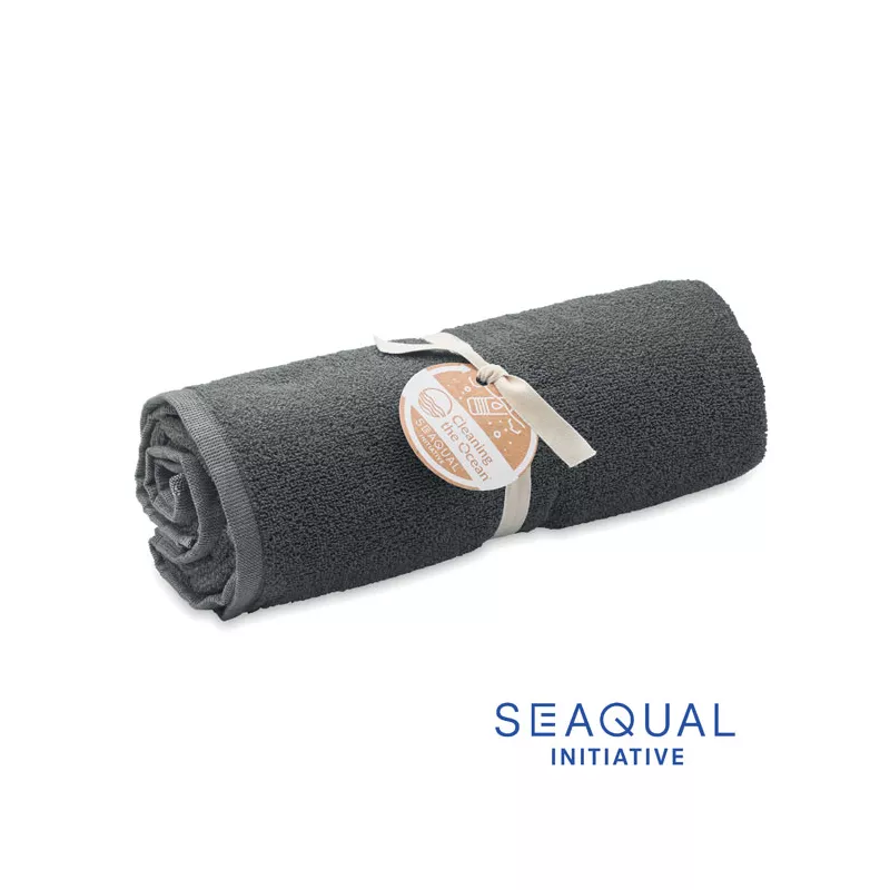 Ręcznik żakardowy SEAQUAL® 100x170 cm 500 g/m² WATER - Szary (MO2060-07)