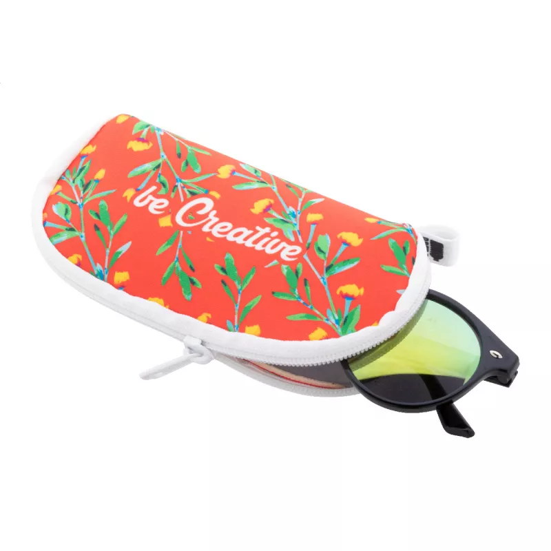 PrintSun Zip personalizowane etui na okulary przeciwsłoneczne RPET - biały (AP716780-01)