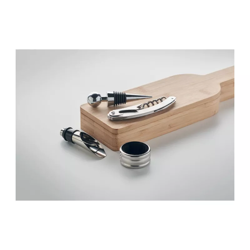 Zestaw do wina w bambusowym etui VINOVAULT SET - Drewna (MO2381-40)