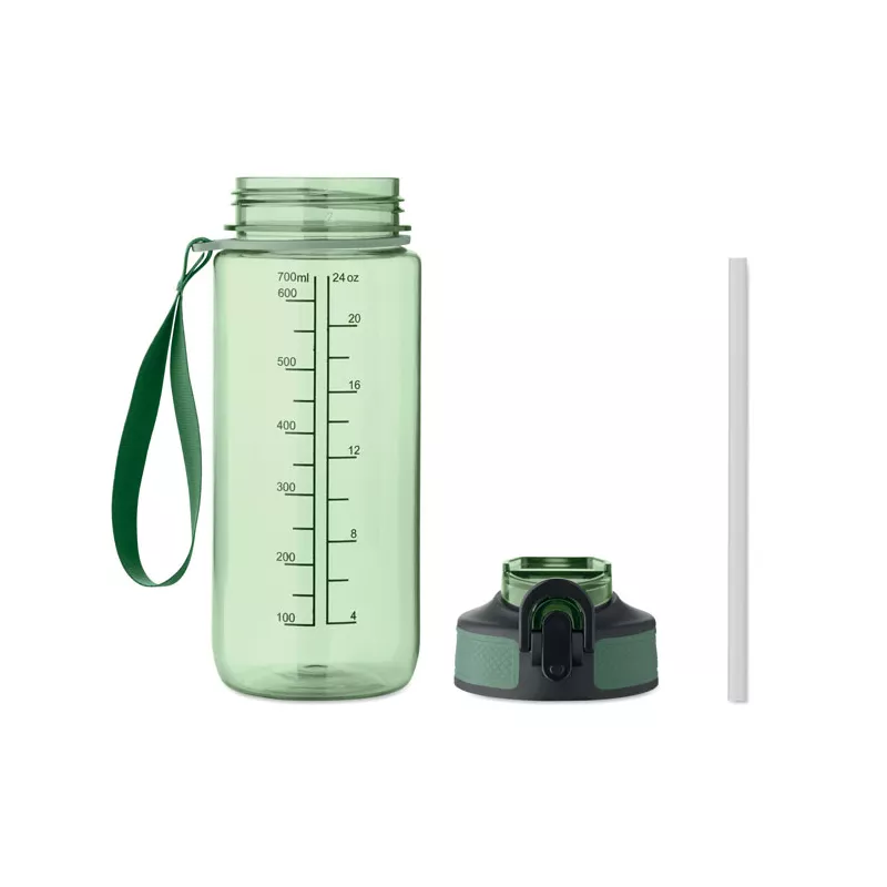 Butelka sportowa motywacyjna z RPET 700 ml ENKEL - Przezroczysty Zielony (MO2792-24)