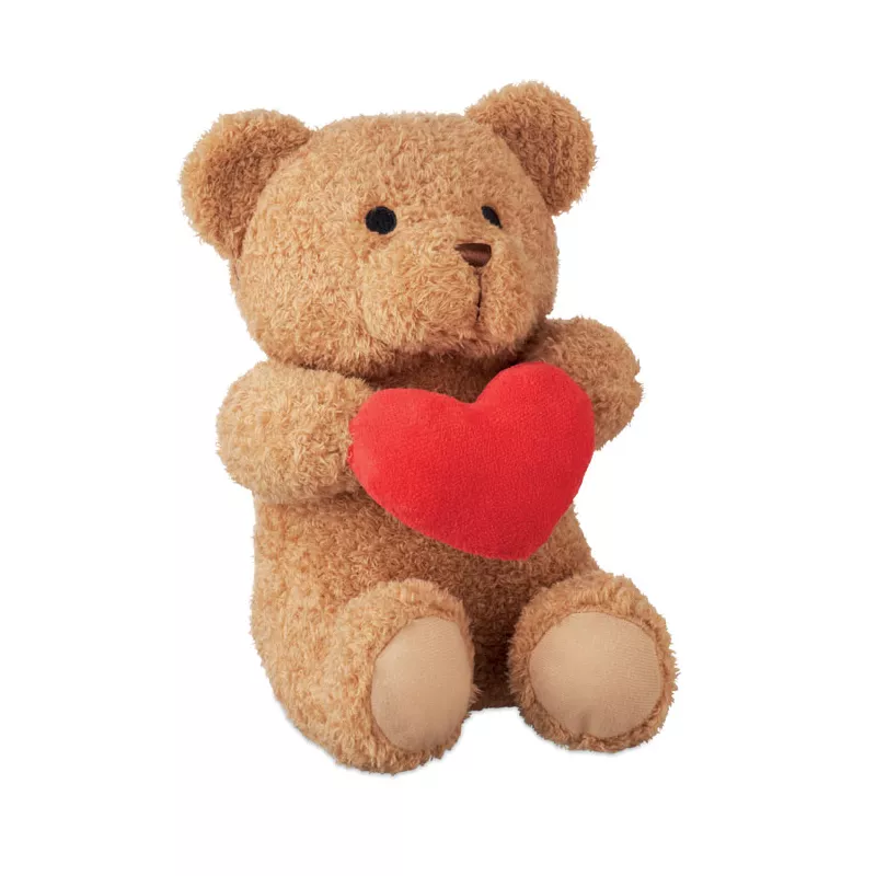 Miś pluszowy z sercem 23 cm SNUGGLE - Czerwony (MO2949-05)