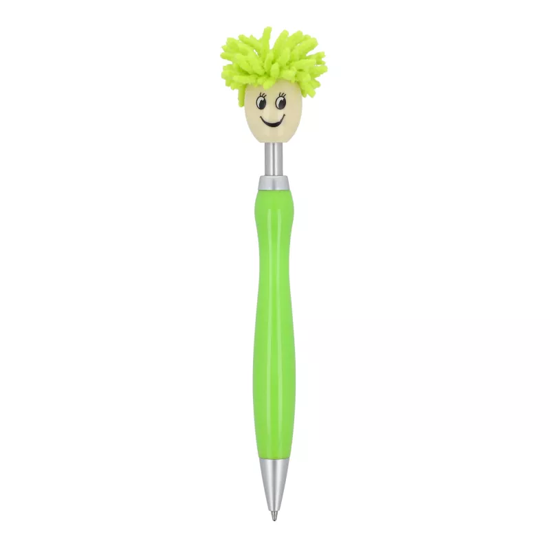 Długopis z włosami z obrotową kulką - jasnozielony (LT87899-N0032)