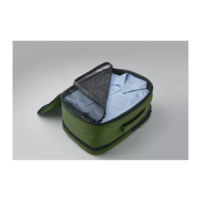 Plecak kabinowy z RPET na laptop 15" FLYSAFE - Ciemnozielony (MO2840-60)