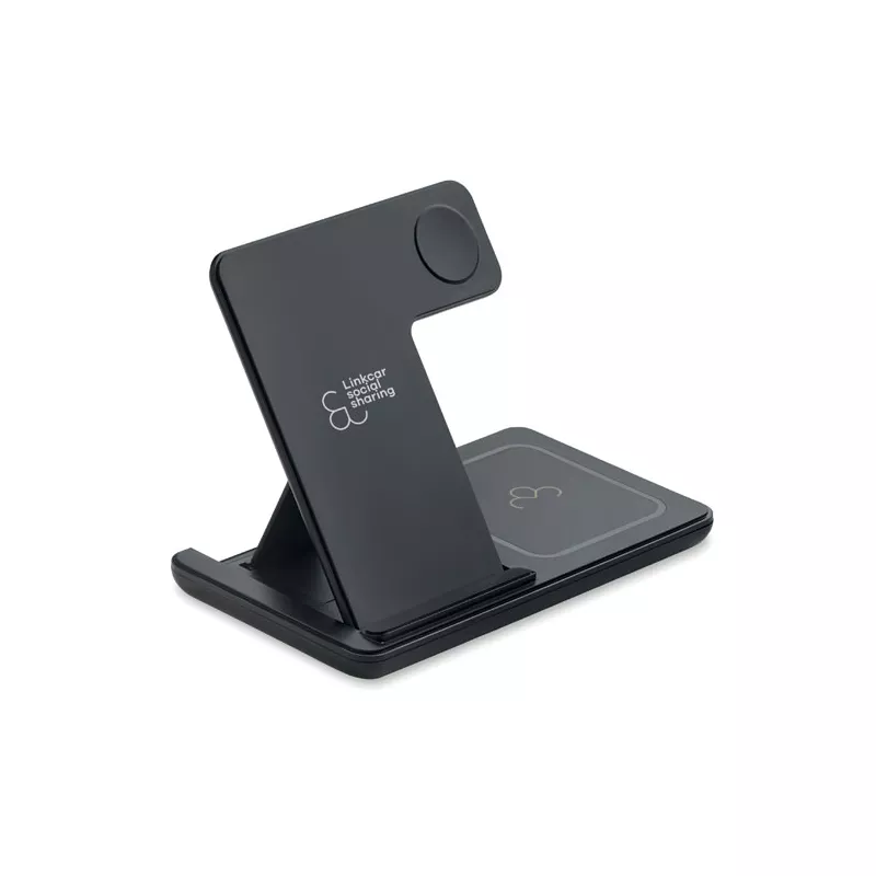 Ładowarka bezprzewodowa 3 w 1 składana 15W DOCK3 - Czarny (MO3172-03)