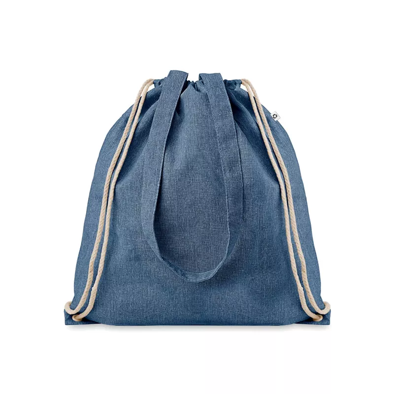 Torba ze sznurkiem z recyklingu 140 g/m² MOIRA DUO - Niebieski (MO9603-37)