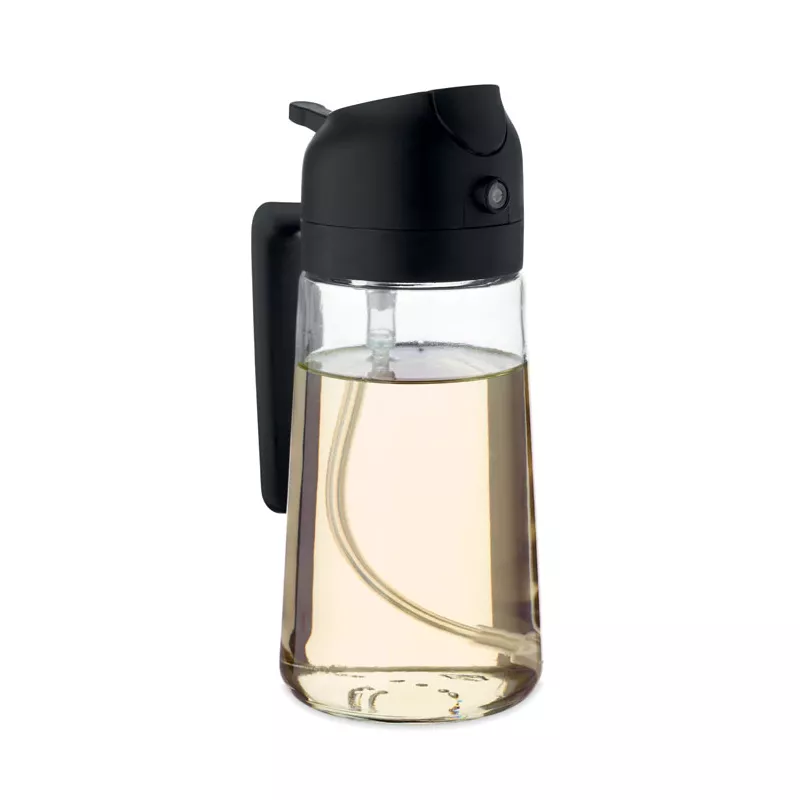 Dozownik i spryskiwacz do oliwy szklany 450 ml DIP - Czarny (MO2849-03)