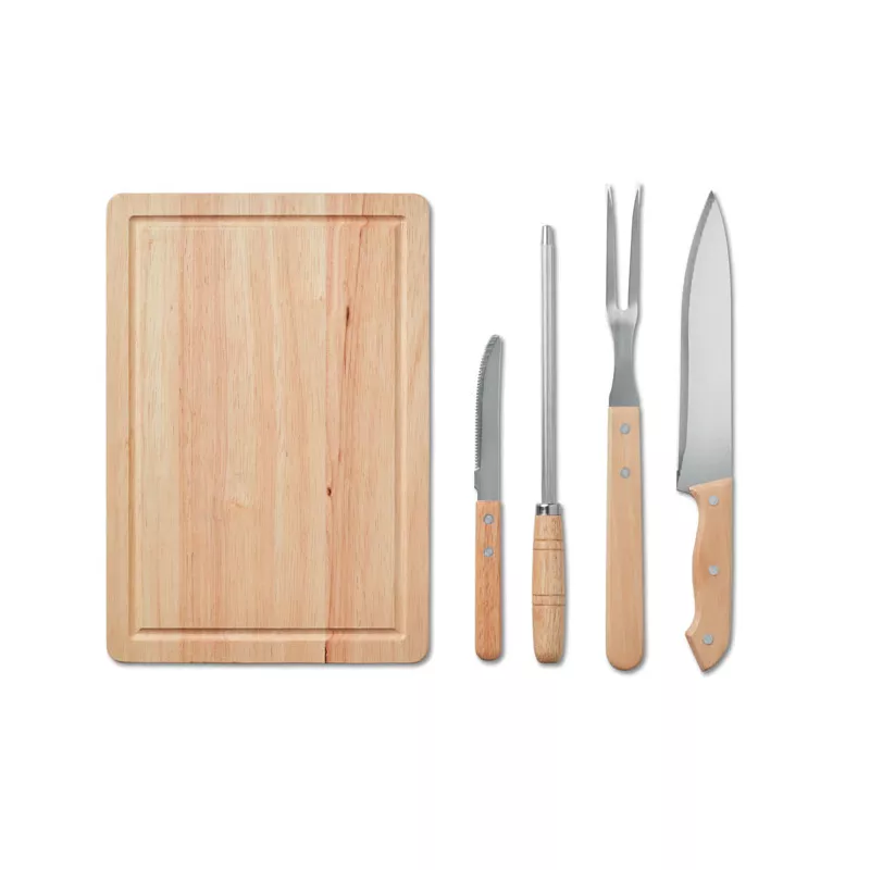 Zestaw do grilla z deską do krojenia w etui GRILLE - Czarny (MO9686-03)