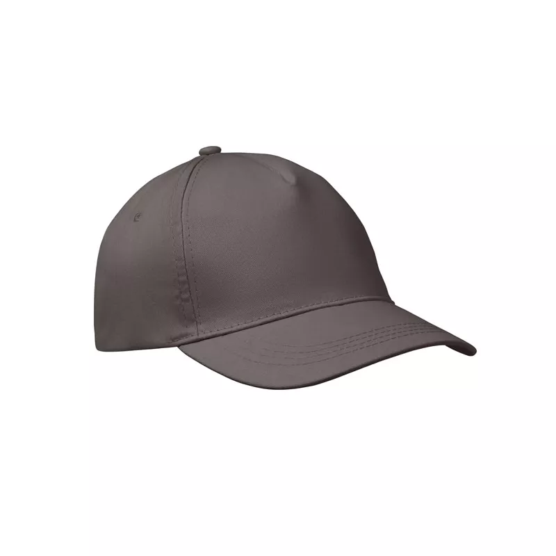 Czapka z daszkiem 5-panelowa z bawełny 160 g/m² BUZZ - Kamienny Szary (MO1447-15)