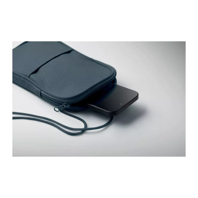 Saszetka podróżna RPET 600D na sznurku KOROVIN POUCH - Niebieski (MO2675-04)