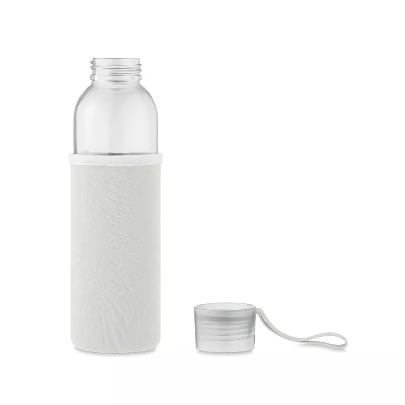 Butelka szklana z recyklingu 500 ml w etui EBOR - Bezowy (MO2089-13)
