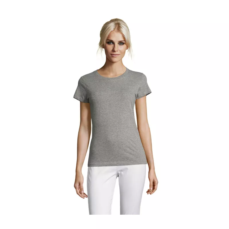 Koszulka damska dopasowana 150 g/m² Sol's REGENT WOMEN - Szary Melanż (S01825-GM)