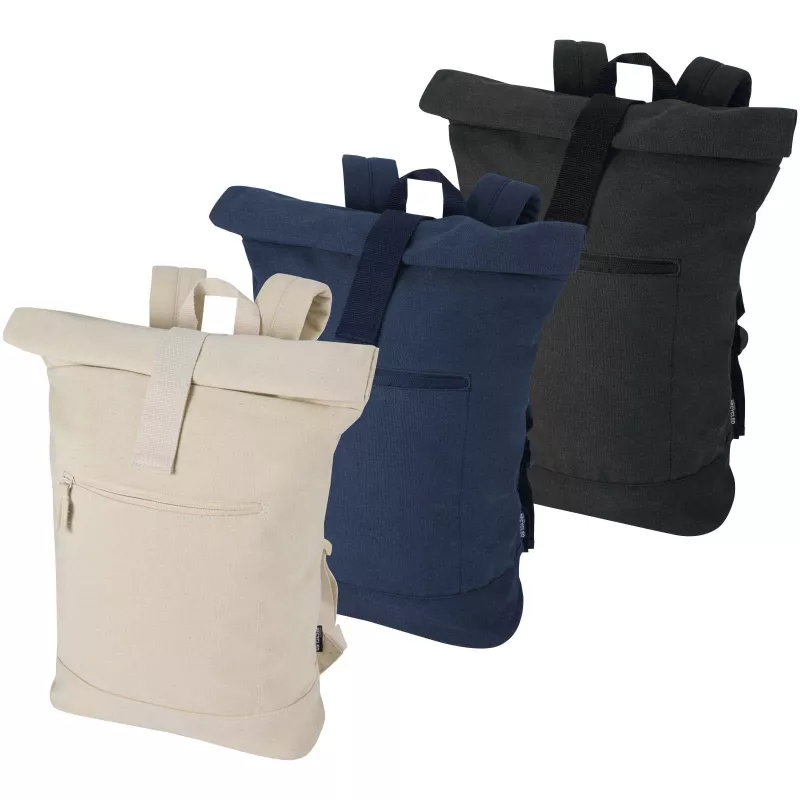 Recanvas plecak ze zwijaną górą o pojemności 16 l wykonany z materiałów z recyklingu z certyfikatem GRS - Granatowy (13012355)